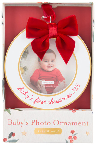 Thumbnail 1: KATE & MILO Baby's First Christmas Photo Ornament 