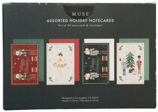 Thumbnail 2: Muse 20 Pk 4x6 Christmas Nutcracker Note Cards w/ Envelopes  