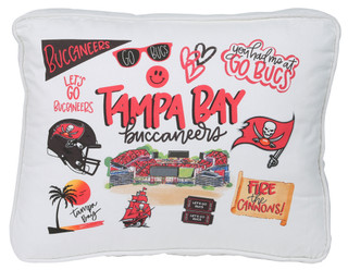 Thumbnail 1: Tampa Bay Bucaneers 19x14 Team Logo Canvas Puff Pillow with Zip Off Cover 
