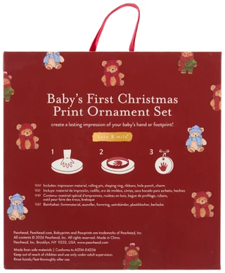 Thumbnail 2: KATE & MILO 2 Pk Baby's First Christmas Print Ornament Set 