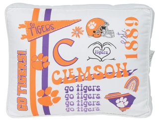 Thumbnail 1: CLEMSON TIGERS 19x14 Team Logo Canvas Puff Pillow with Zip Off Cover 