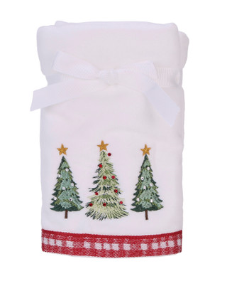 Thumbnail 1: Caro Home 2 Pk Christmas Forest Embroidered Hand Towels 