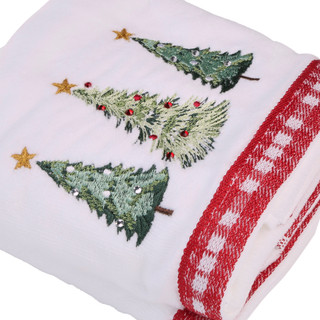 Thumbnail 3: Caro Home 2 Pk Christmas Forest Embroidered Hand Towels 