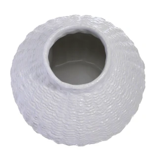 Thumbnail 4: Mud Pie 7x8 Ceramic Woven Texture Decorative Vase Home Accent 