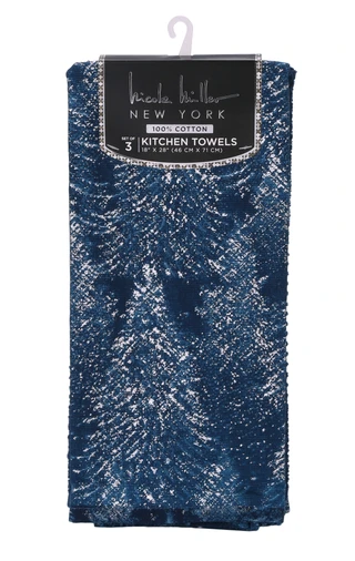 Thumbnail 1: Nicole Miller 3 Pk Christmas Winter Wonderland Kitchen Towels  