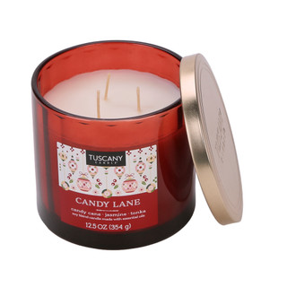 Thumbnail 1: Tuscany Candle 12.5 oz Candy Lane Soy Blend Christmas Candle 