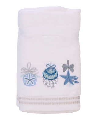 Thumbnail 2: Caro Home 2 Pk Seaside Ornaments Embroidered Christmas Hand Towels 