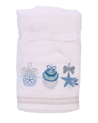 Thumbnail 1: Caro Home 2 Pk Seaside Ornaments Embroidered Christmas Hand Towels 
