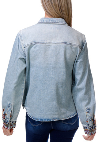 Thumbnail 2: Driftwood Women's Long Sleeve Aztec Denim Jacket  