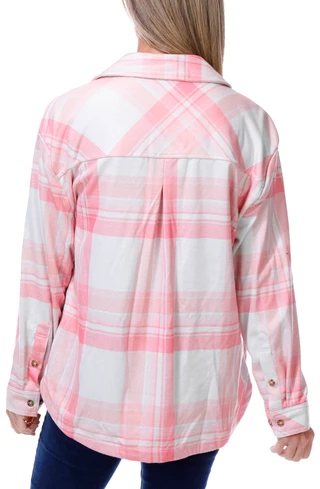 Thumbnail 2: REEL LEGENDS Women's Long Sleeve Knit Flannel Shacket  