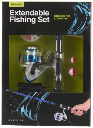 Thumbnail 1: Protocol All-In-One Extendable Telescopic Fishing Rod Set  