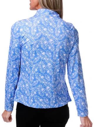 Thumbnail 2: Kloven Women's Long Sleeve 1/4 Zip Golf Print Polo 