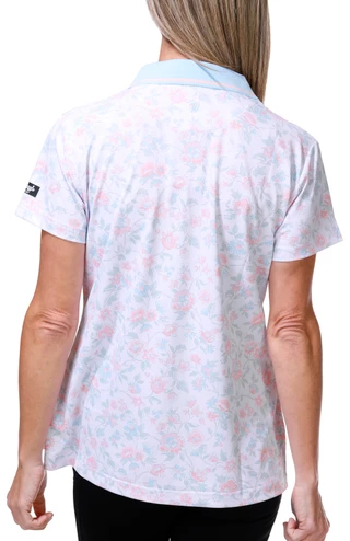 Thumbnail 2: Waggle Golf Women's Short Sleeve Floral Pique Polo  