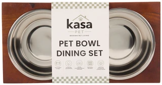 Thumbnail 4: Kasa Stainless Steel Pet Bowl Dining Set  