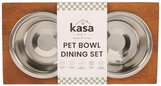 Thumbnail 5: Kasa Stainless Steel Pet Bowl Dining Set  