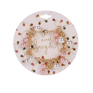 Thumbnail 1: Merry and Bright Pink Christmas Bell Bracelet  