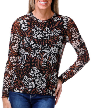 Thumbnail 1: Sanctuary Women's Long Sleeve Sheer Printed Top 