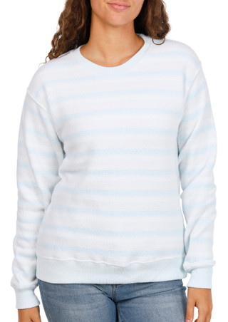 Thumbnail 1: EXIST Juniors Long Sleeve Striped Crew Pullover 