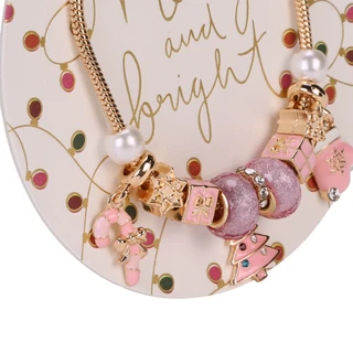 Thumbnail 2: Merry and Bright Pink Christmas Charm Bracelet  