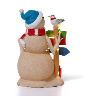 Thumbnail 2: Magical Season LED Boardwalk Beach Snowman Figurine 