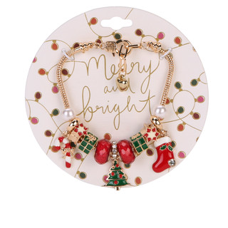 Thumbnail 1: Merry and Bright Christmas Charm Rope Bracelet  