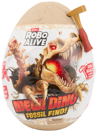 Thumbnail 1: Zuru 12 Pc Robo Alive Mega Dino Fossil Find Dig & Build Toy Set  