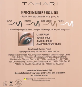 Thumbnail 2: Tahari 5 Pk Water Proof Eyeliner Pen Set 