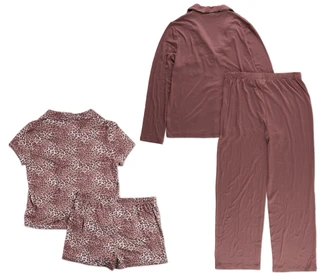 Thumbnail 2: Tahari Women's 4 Pc Leopard Pajama Pants & Shorts Set 