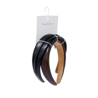 Thumbnail 2: TWIG & ARROW 2 Pk Puffy Leather Headbands 