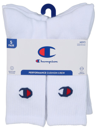 Thumbnail 1: Champion Mens 5 Pk Performance Cushion Crew Socks  