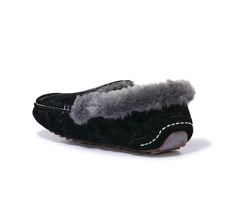 Thumbnail 3: LAMO Women's Suede Fur Lined Aussie Moccasin Slippers  