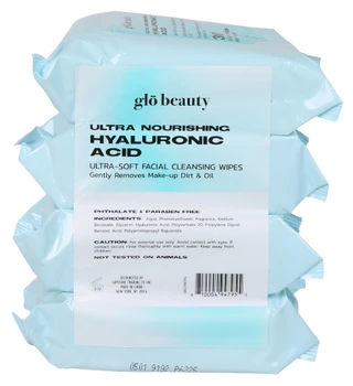 Thumbnail 2: Glo Beauty 4 Pk Ultra Nourishing Hyaluronic Acid Face Wipes  