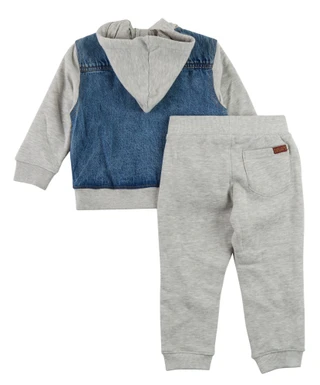 Thumbnail 2: 7 FOR ALL MANKIND 2 Pc Toddler Boys Long Sleeve Denim Hoodie and Jogger Set  