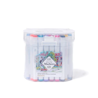 Thumbnail 1: Flomo Creative 60 Pk Dual Tip Quick-Dry Markers 
