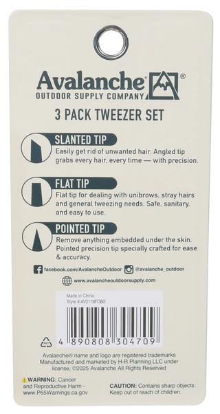 Thumbnail 2: AVALANCHE 3 Pk Tweezer Set  
