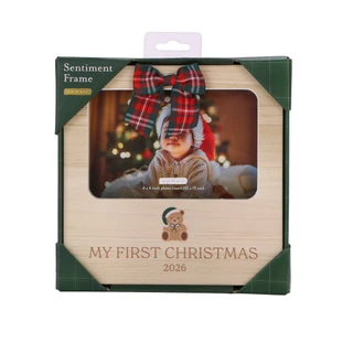 Thumbnail 1: Pearhead My First Christmas Teddy Bear Sentiment Frame  