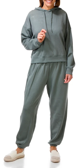 Thumbnail 1: 90 Degree 2 Pc Women's Long Sleeve Softlite Fleece Hoodie Jogger Set 