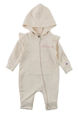 Thumbnail 1: Champion Baby Girls Zip Front Jumpsuit  