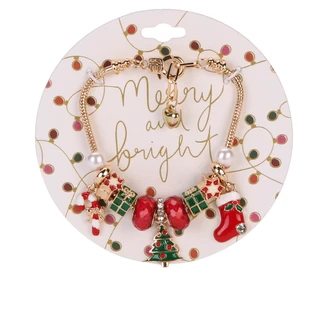 Thumbnail 1: Merry and Bright Christmas Charm Rope Bracelet  