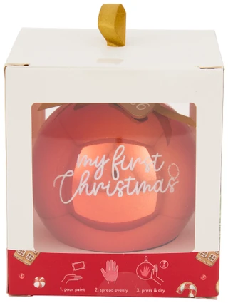 Thumbnail 2: KATE & MILO 2026 Baby's First Christmas Hand Print Ornament w/ Paint 