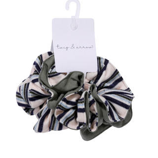 Thumbnail 1: TWIG & ARROW 2 Pk Large Striped Fabric Scrunchies 