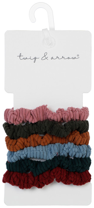 Thumbnail 1: TWIG & ARROW 6 Pc Thin Velvet Scrunchies  