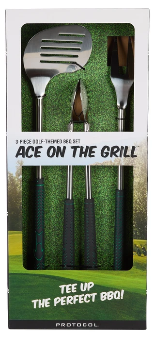 Thumbnail 1: Protocol 3 Pc Golf-Themed BBQ Tools Set 