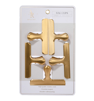 Thumbnail 1: ARTISAN ROW 5 Pk High Quality Stainless Steel Bag Clips w/ Magnet  
