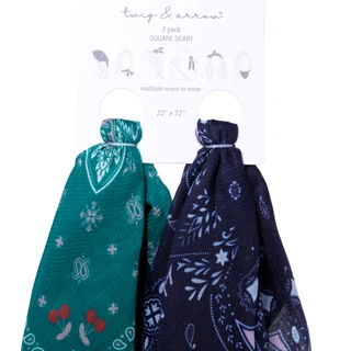 Thumbnail 2: TWIG & ARROW 2 Pk Square Bandana Head Scarf Set  