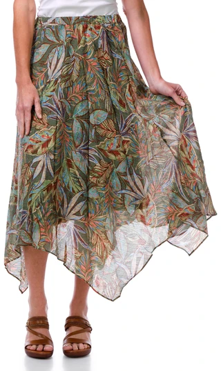 Thumbnail 2: Cece Women's Printed Asymmetrical Hem Midi Skirt 