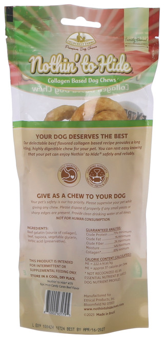 Thumbnail 2: Fieldcrest Farms 6 Pk Collagen Based Mini Candy Cane Dog Chew  