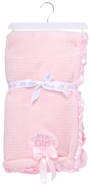 Thumbnail 1: Little Me 30x40 In Its A Girl  Reversible Baby Blanket  