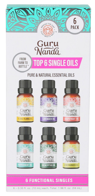 Thumbnail 1: Guru Nanda 6 Pk Pure & Natural Essential Oils Set 