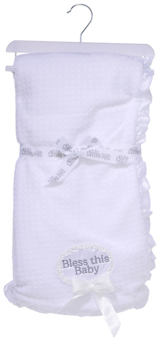 Thumbnail 1: Little Me 30x40 In Bless This Baby Reversible Baby Blanket  